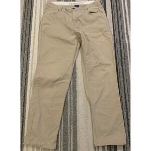 Mens Lands' End Straight Fit Beige Cotton Jeans Pants Mens 35x32 traditional fit